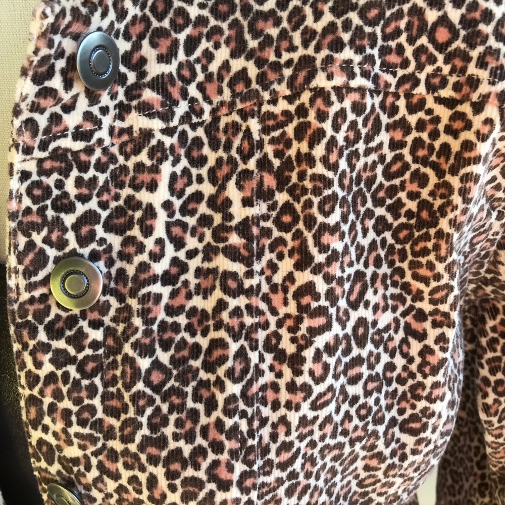 Corduroy Leopard Jacket w pockets Sz Med by Hannah - Picture 3 of 8
